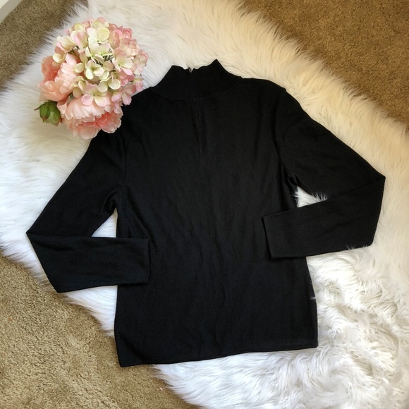 St. John Black Sweater W/ Damask Print NWOT - Picture 5 of 6